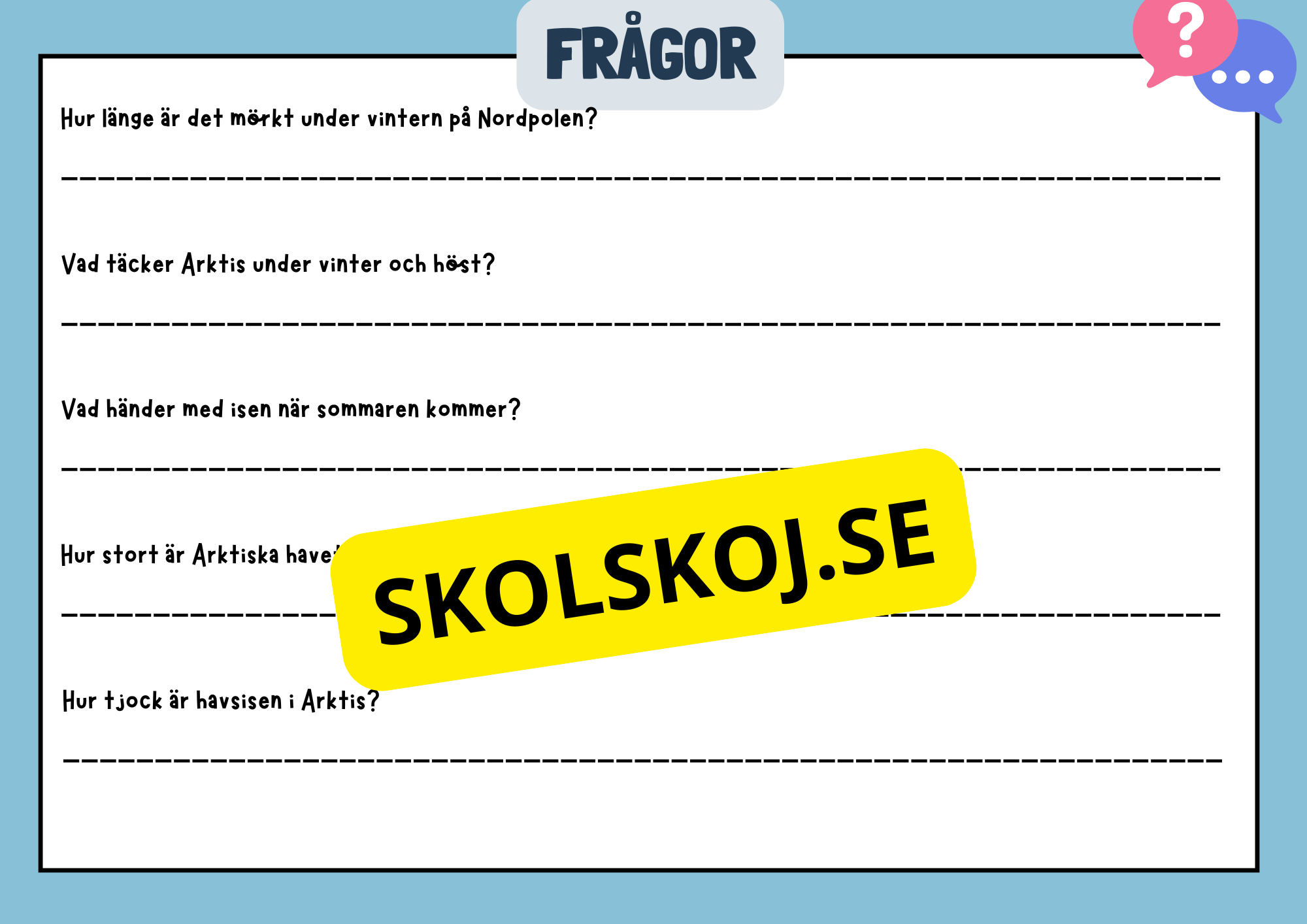 Arktiska regionen - Fakta och frågor - Årskurs 3 - 6