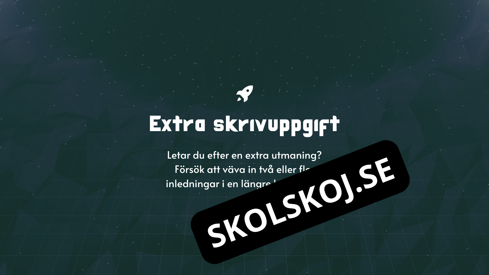 Att skriva en berättelse - Science fiction