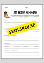 Att skriva meningar - Häfte