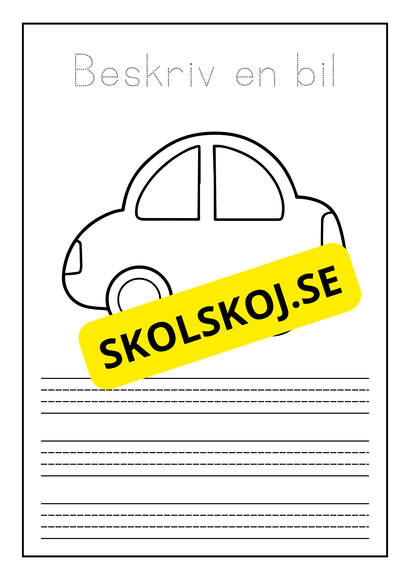 Beskriv och färglägg ett fordon