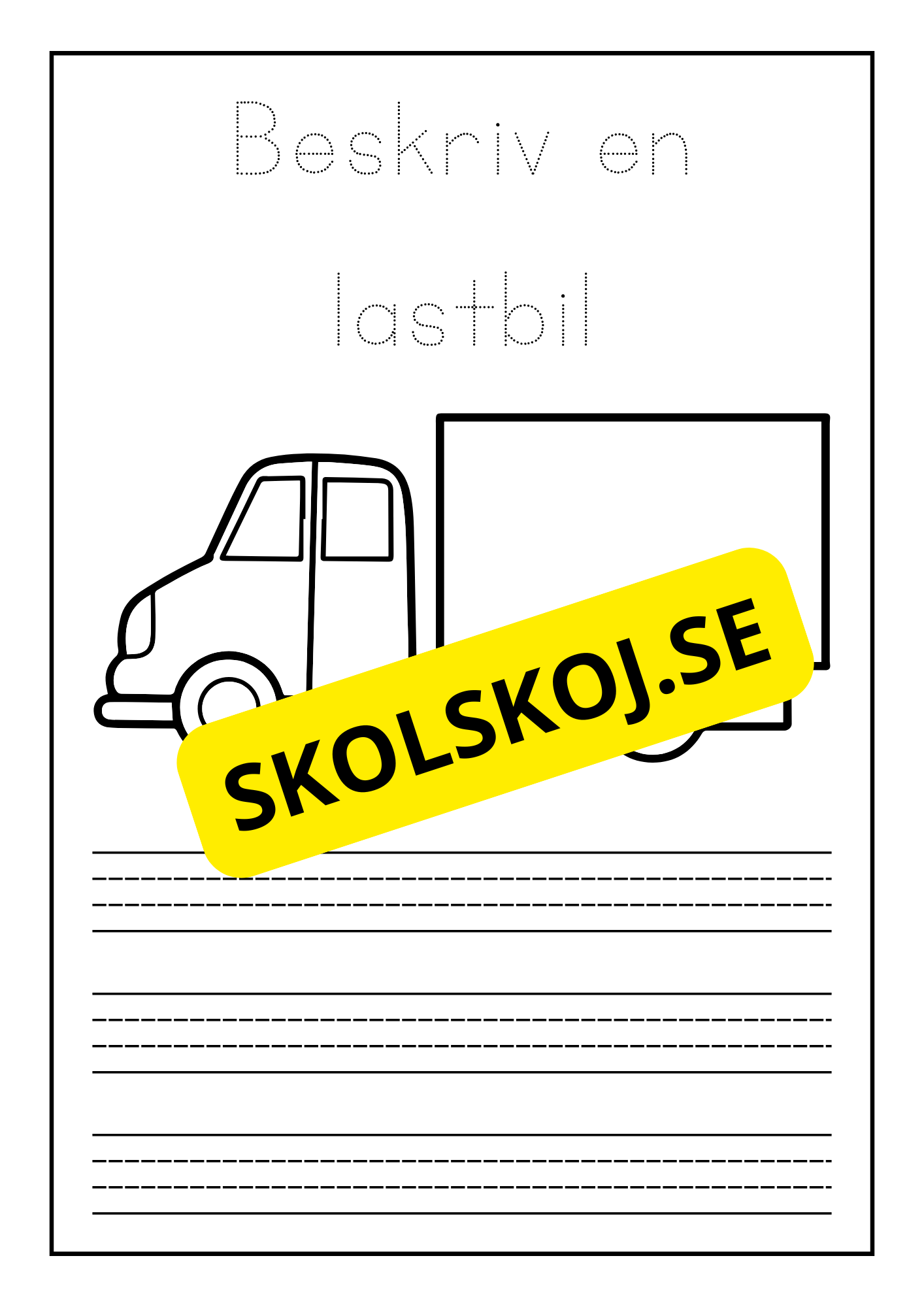 Beskriv och färglägg ett fordon