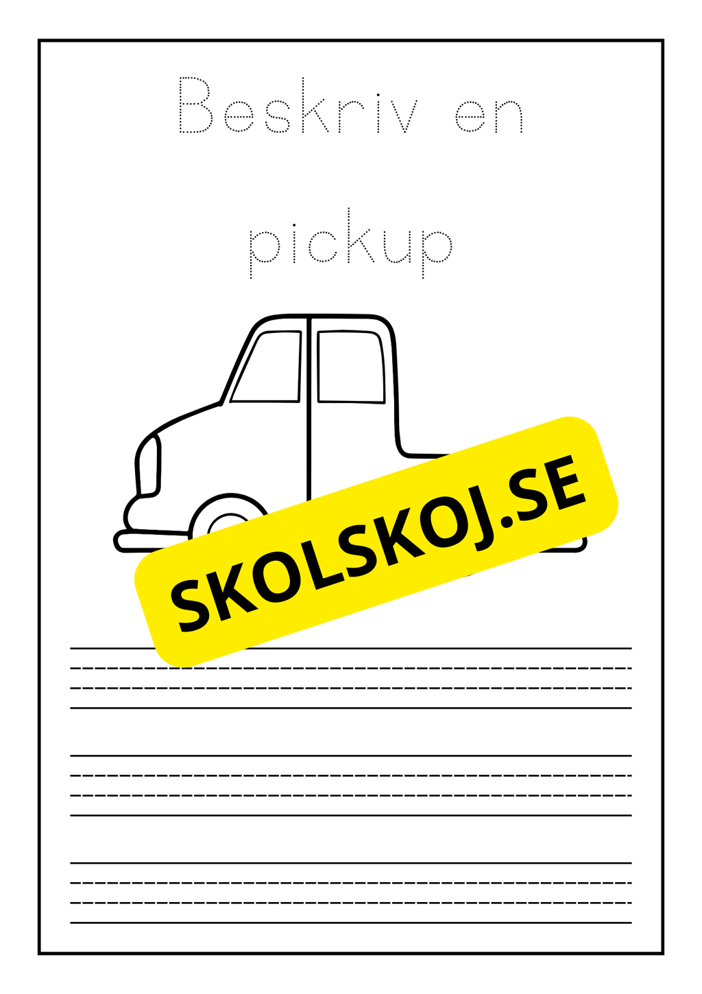Beskriv och färglägg ett fordon