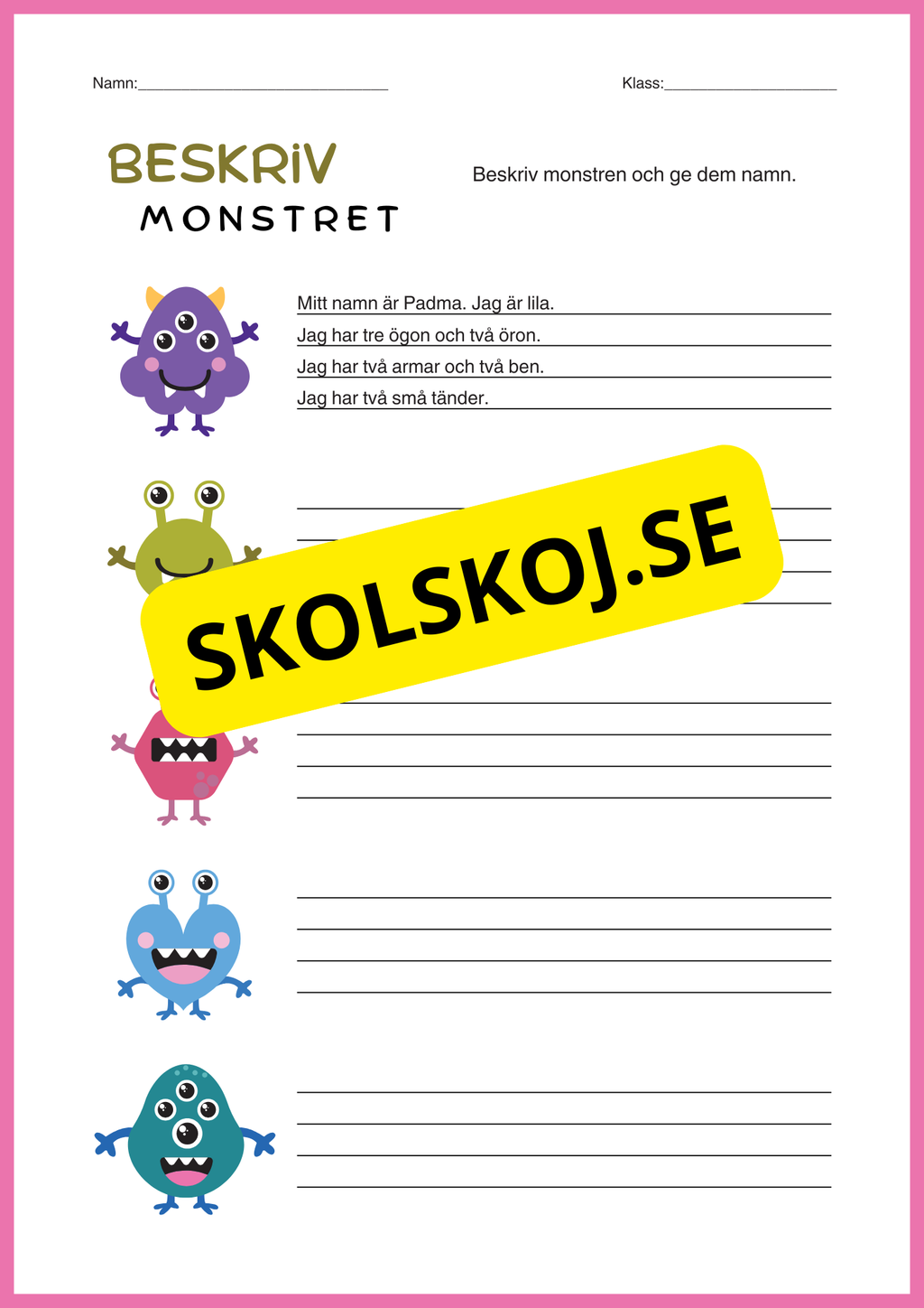 Beskriv monstret