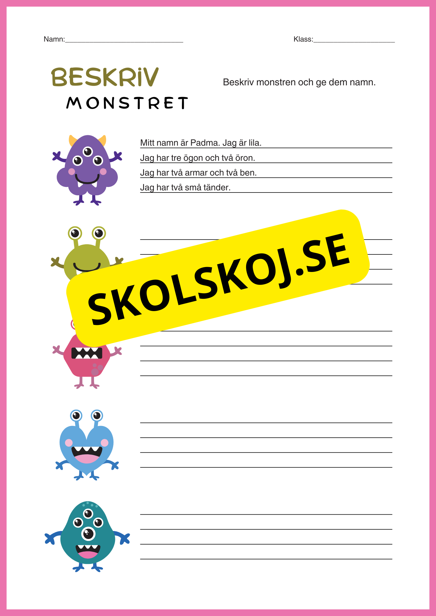 Beskriv monstret