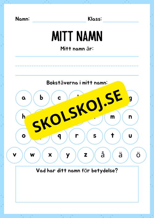 Blandade uppgifter - Förskoleklass- Årskurs 1