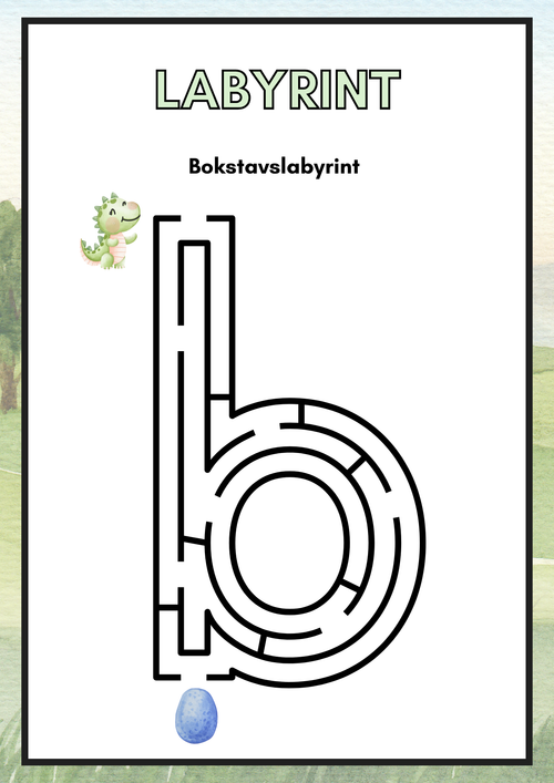 Bokstavslabyrint (hela alfabetet) - Gemener