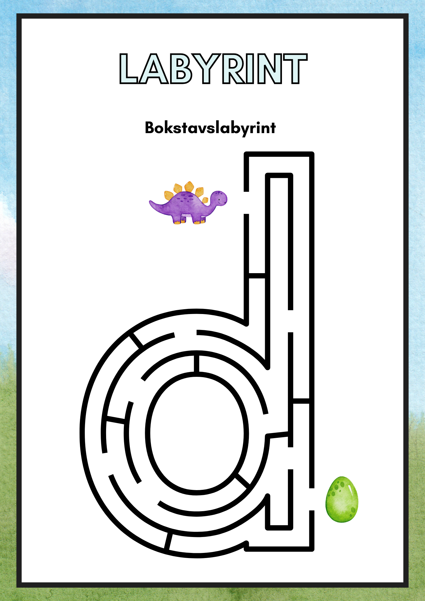 Bokstavslabyrint (hela alfabetet) - Gemener