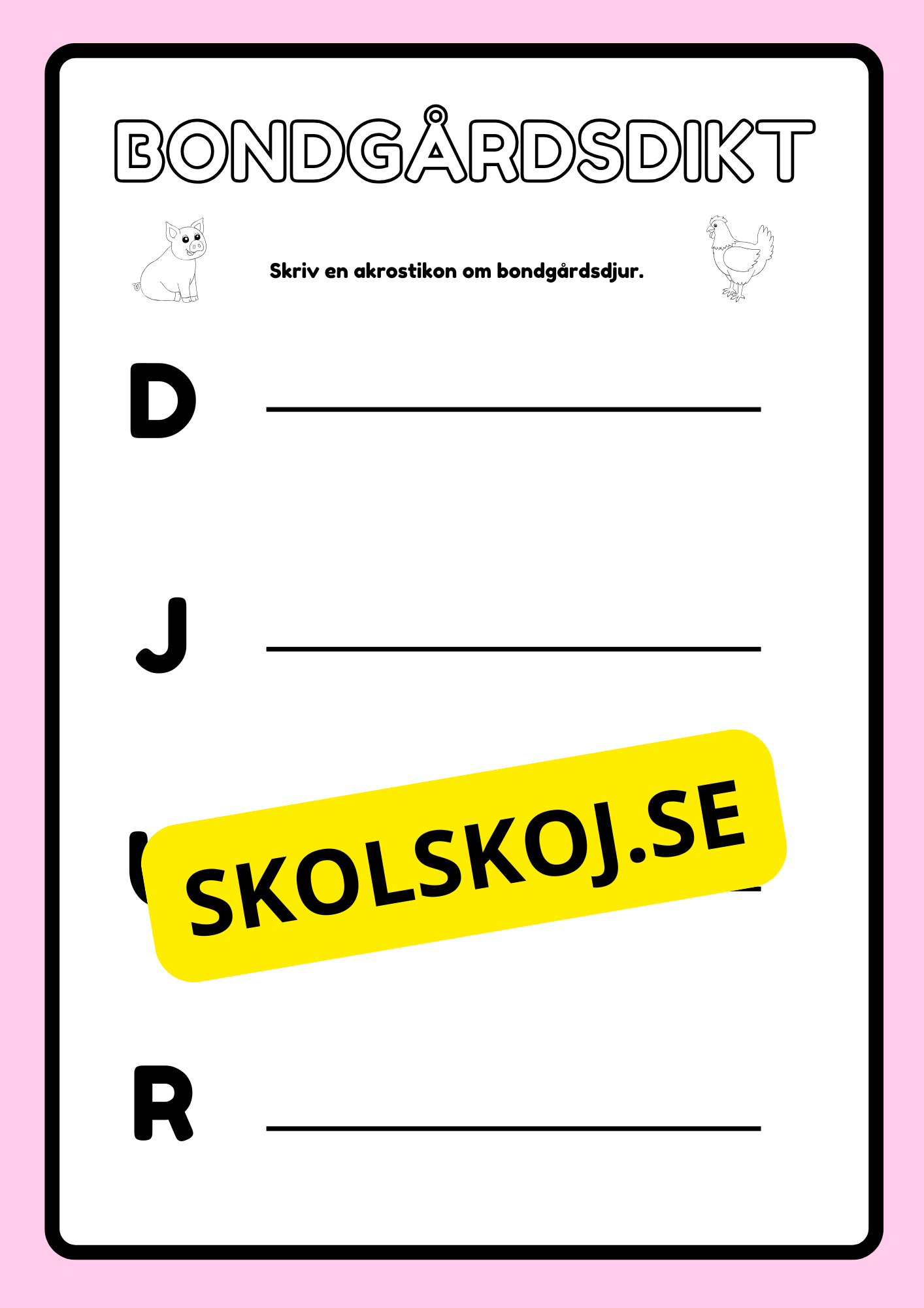 Bondgårdsdjur - Aktivitetsbok