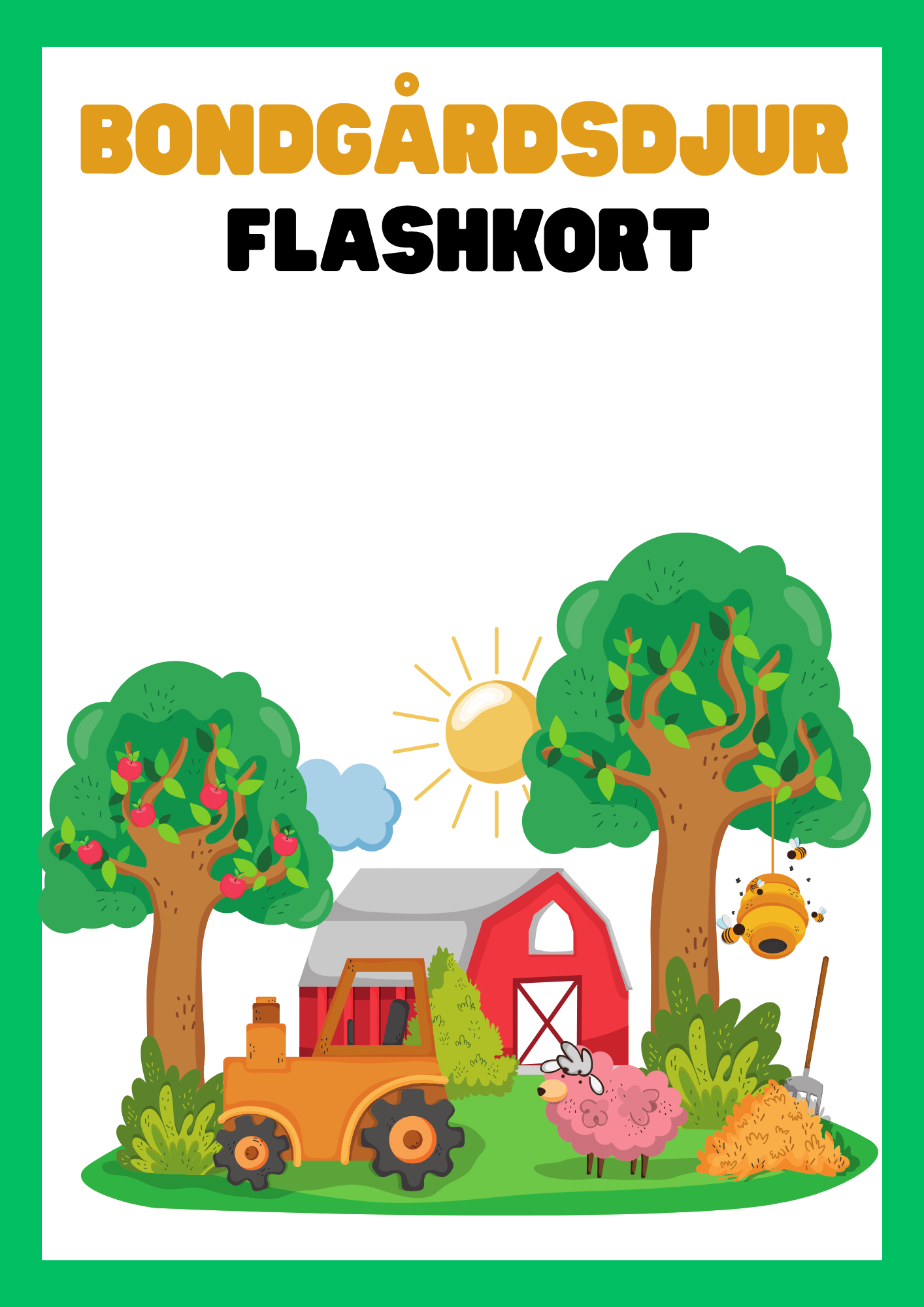 Bondgårdsdjur - Flashkort