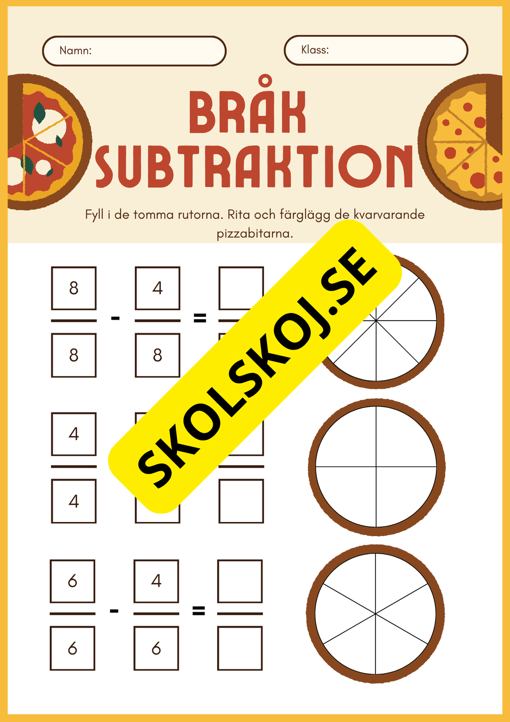 Bråk Addition och subtraktion