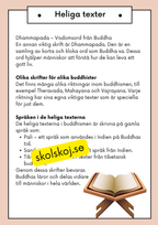 Buddhism - Läsförståelse och frågor - Åk 4 - 6