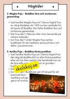 Buddhism - Läsförståelse och frågor - Åk 4 - 6