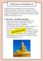 Buddhism - Läsförståelse och frågor - Åk 4 - 6