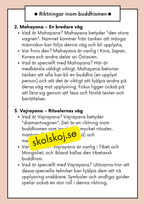 Buddhism - Läsförståelse och frågor - Åk 4 - 6