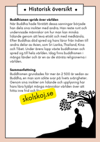 Buddhism - Läsförståelse och frågor - Åk 4 - 6