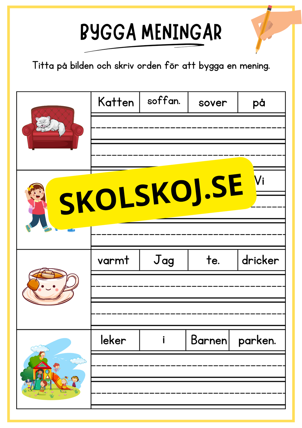 Bygga meningar med hjälp av bilder