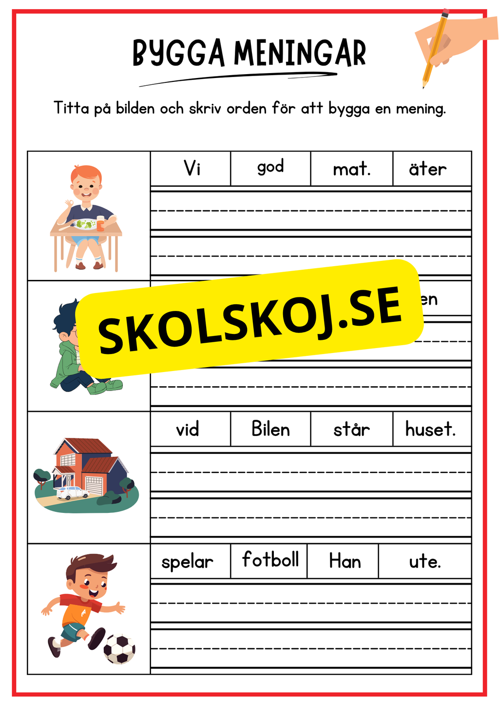 Bygga meningar med hjälp av bilder