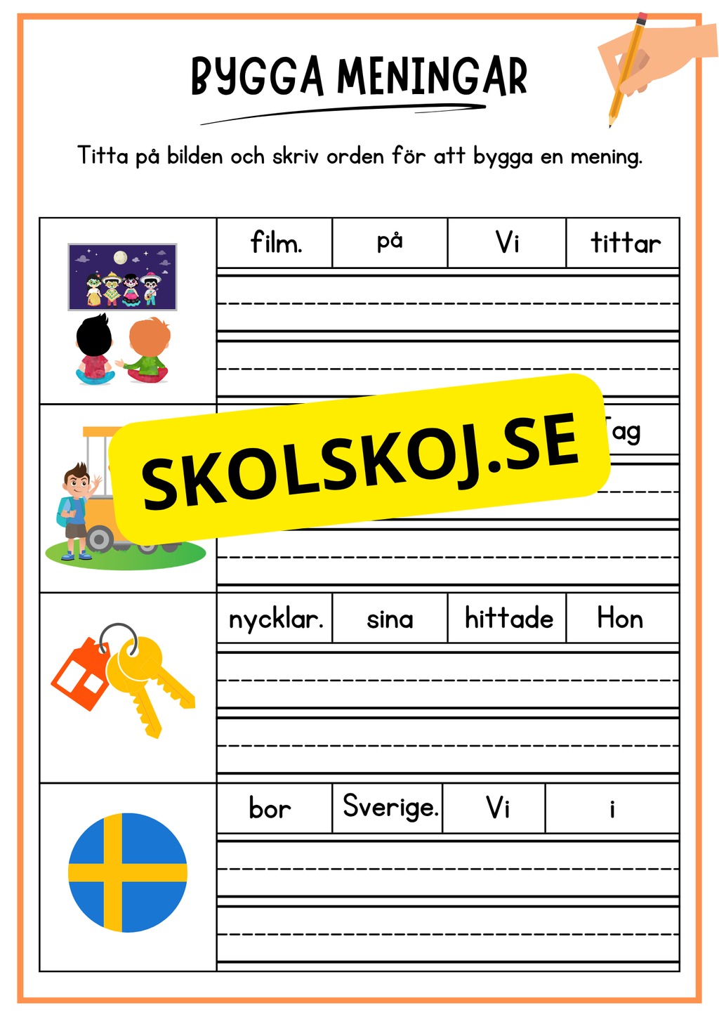 Bygga meningar med hjälp av bilder
