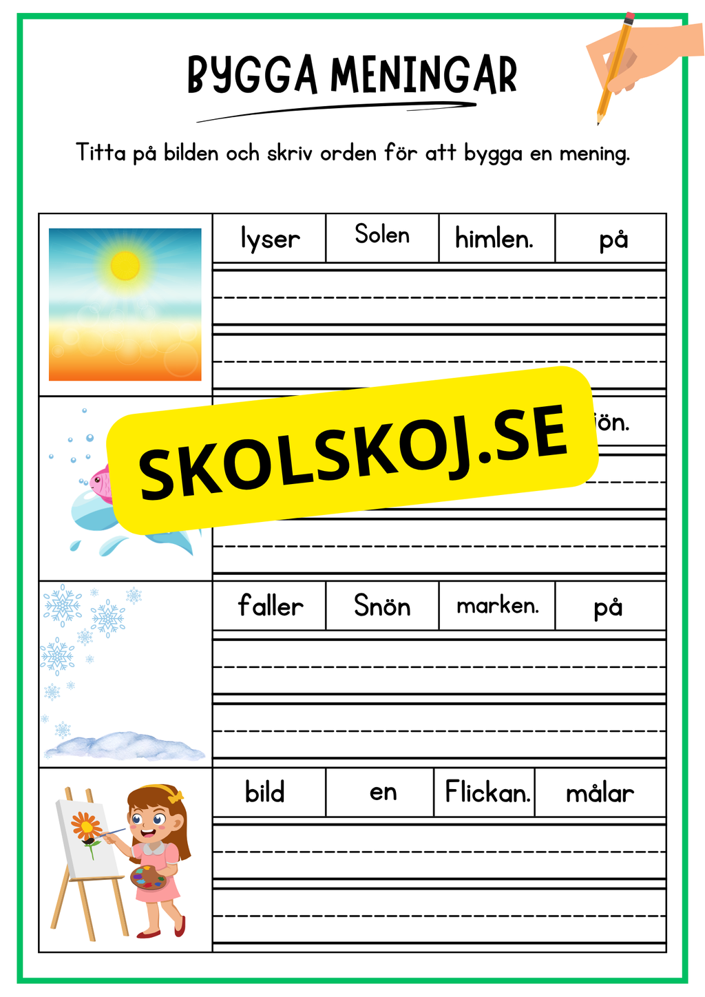 Bygga meningar med hjälp av bilder