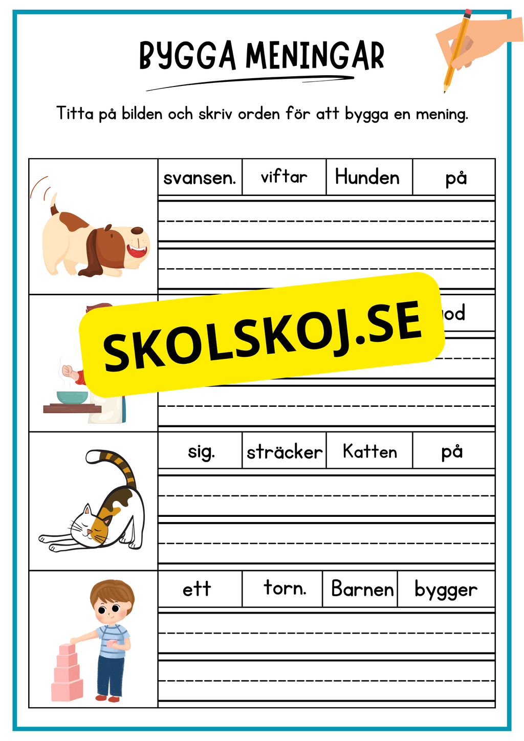 Bygga meningar med hjälp av bilder