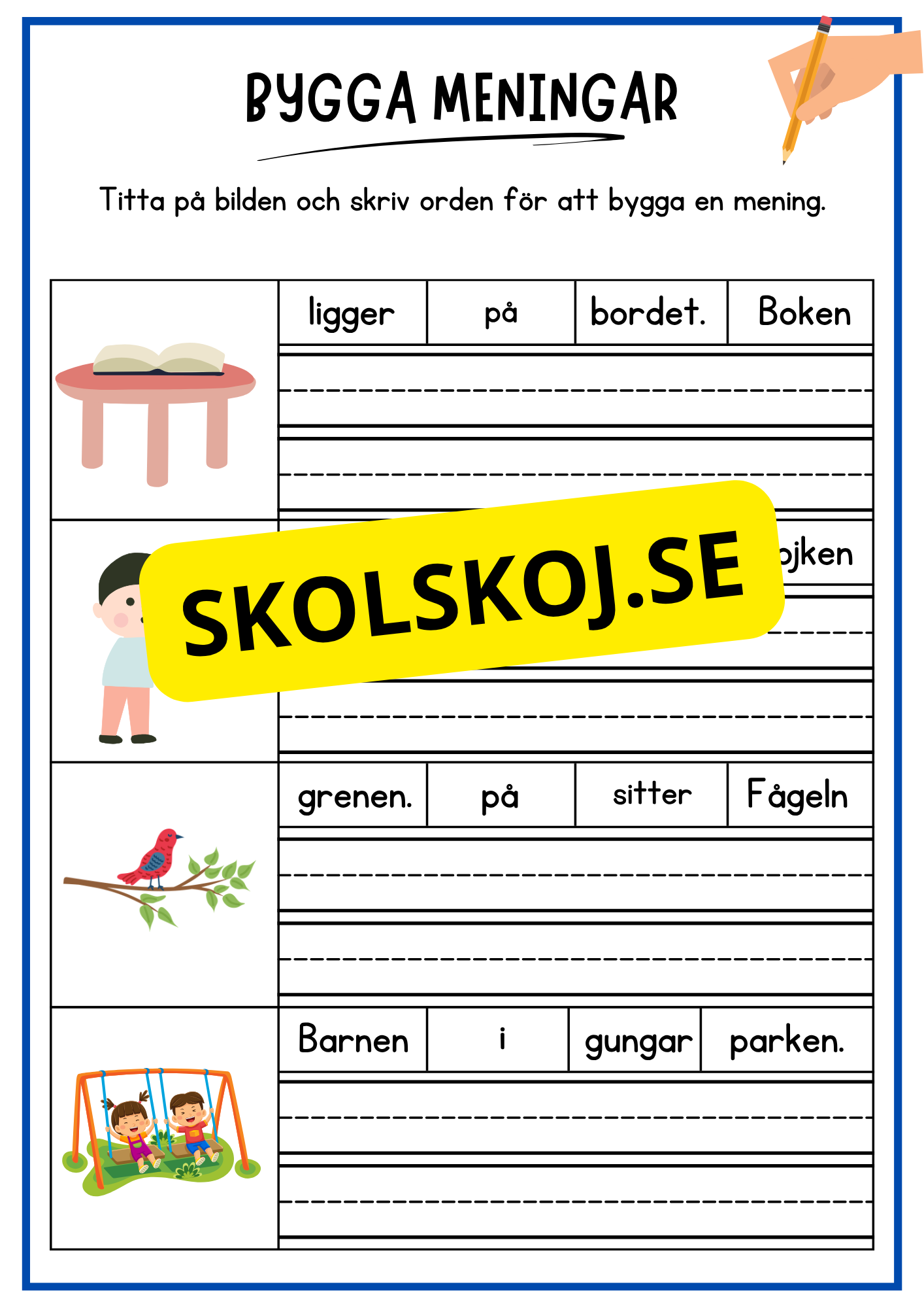 Bygga meningar med hjälp av bilder