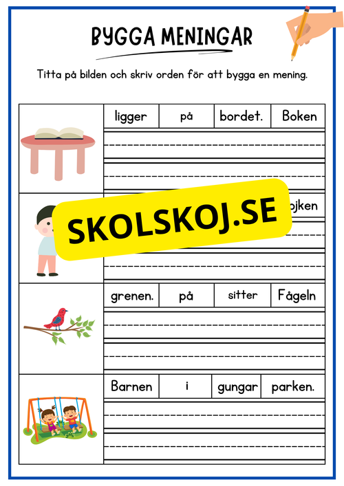 Bygga meningar med hjälp av bilder