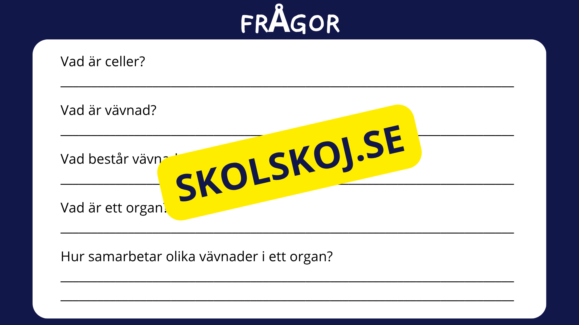 Celler, vävnader och organ
