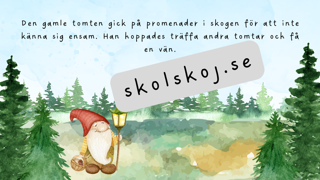 Den gamle tomtens vänskapsgåva - Läsförståelse + frågor
