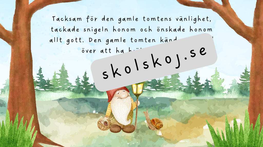 Den gamle tomtens vänskapsgåva - Läsförståelse + frågor