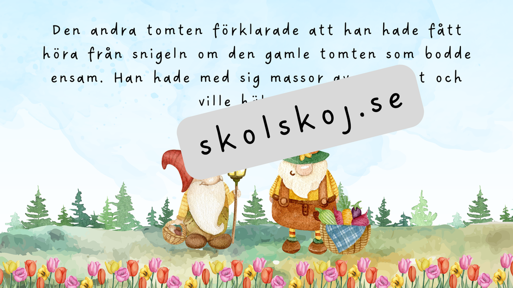 Den gamle tomtens vänskapsgåva - Läsförståelse + frågor