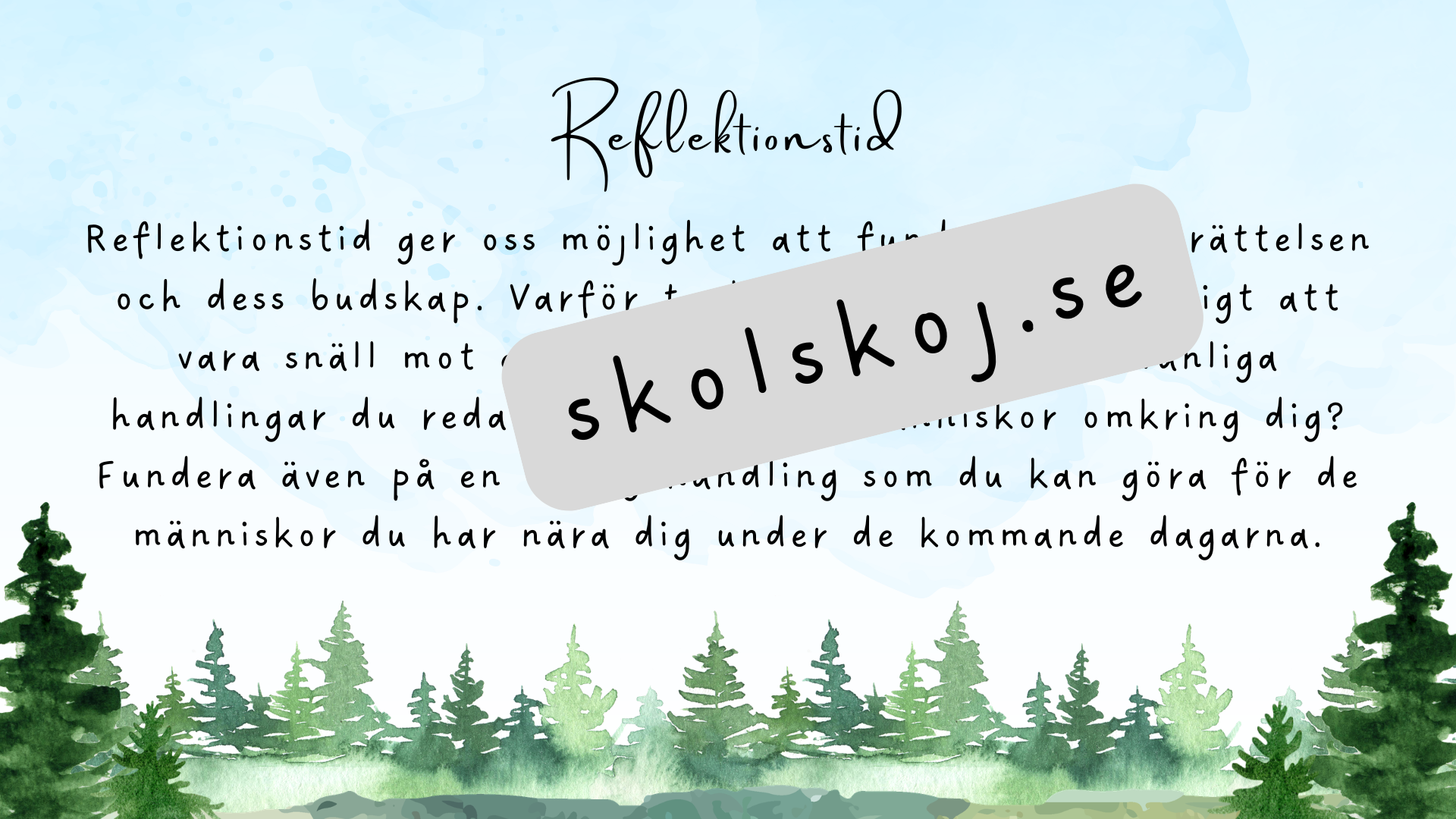 Den gamle tomtens vänskapsgåva - Läsförståelse + frågor