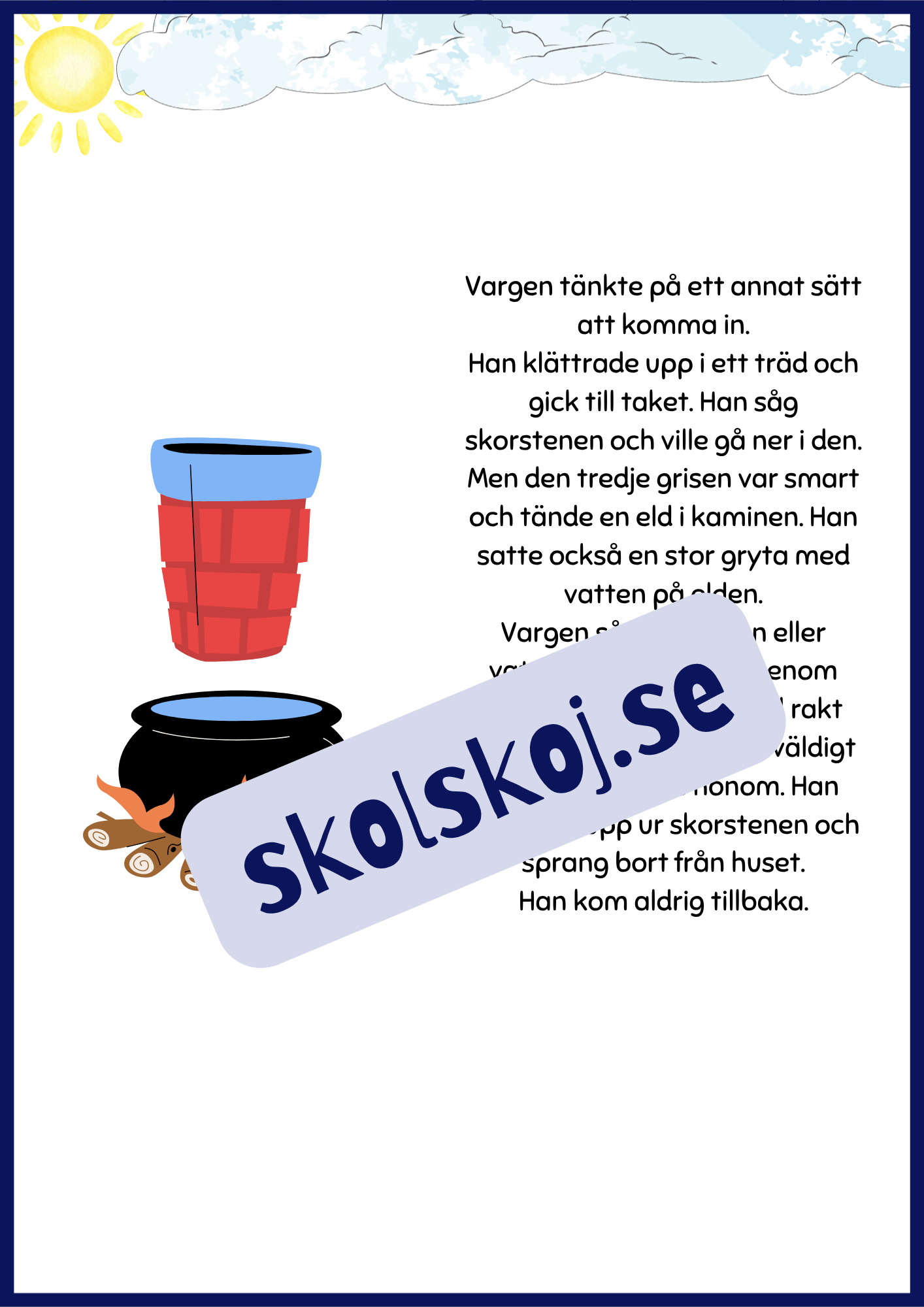 De tre små grisarna - Läsförståelse + frågor