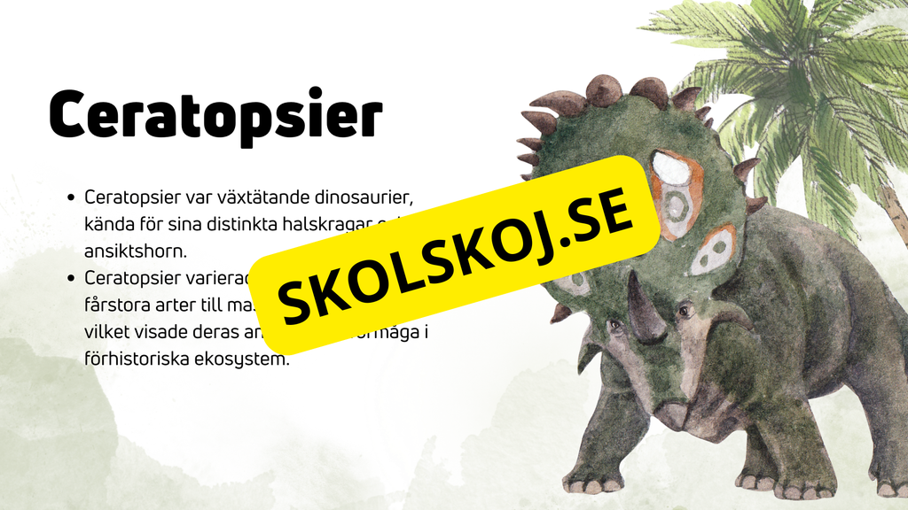 Dinosauriernas systematik + frågor - Årskurs 6 - 9