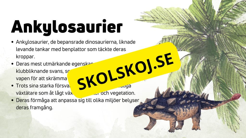 Dinosauriernas systematik + frågor - Årskurs 6 - 9