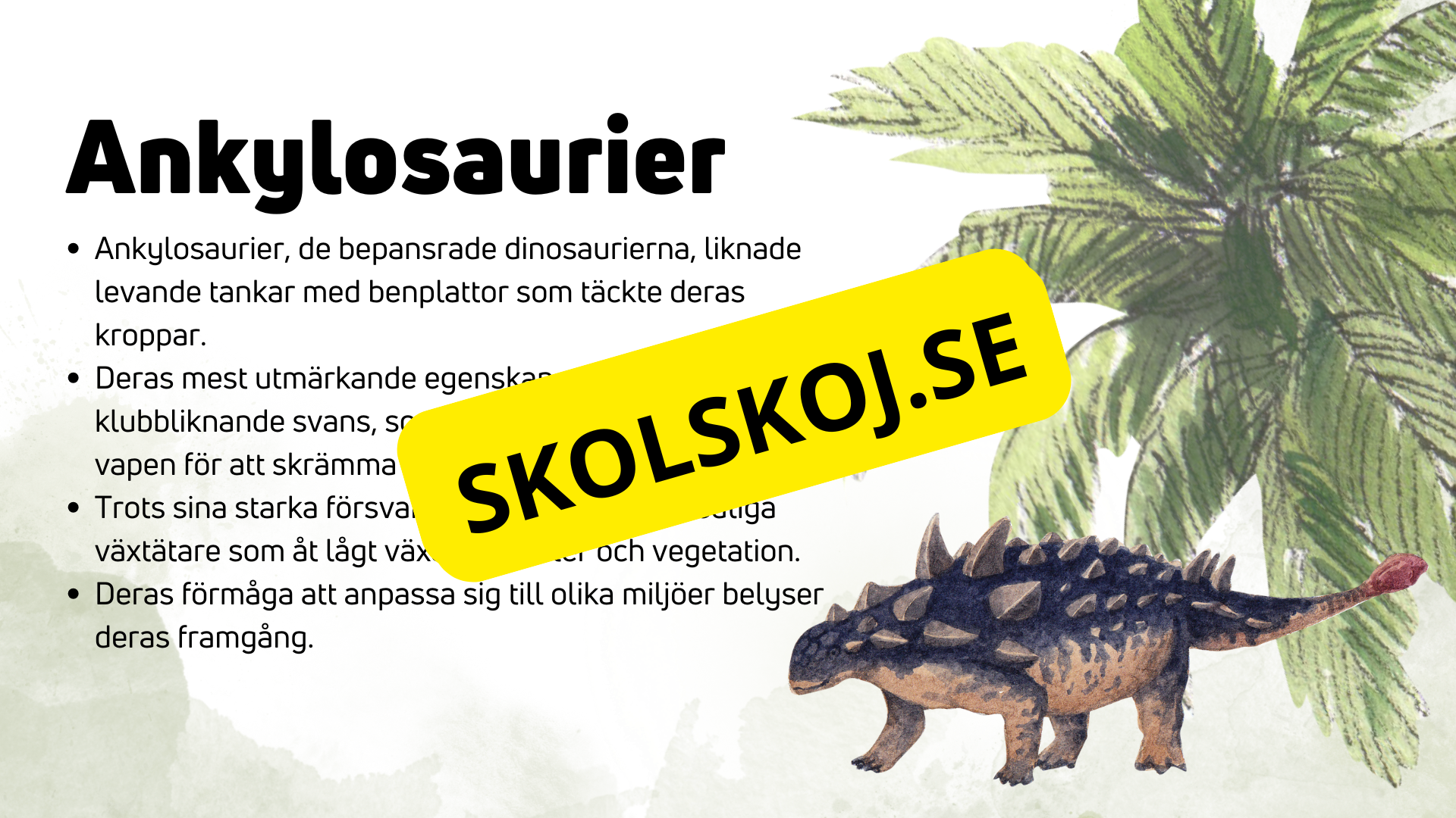 Dinosauriernas systematik + frågor - Årskurs 6 - 9