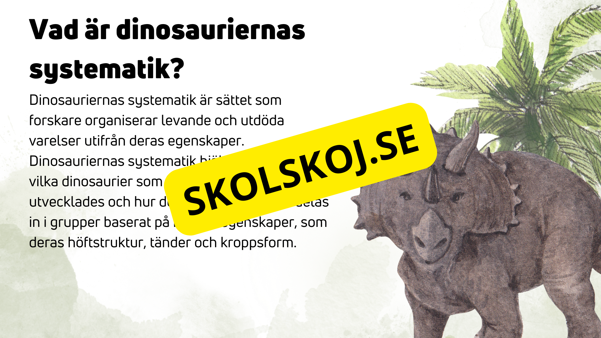 Dinosauriernas systematik + frågor - Årskurs 6 - 9