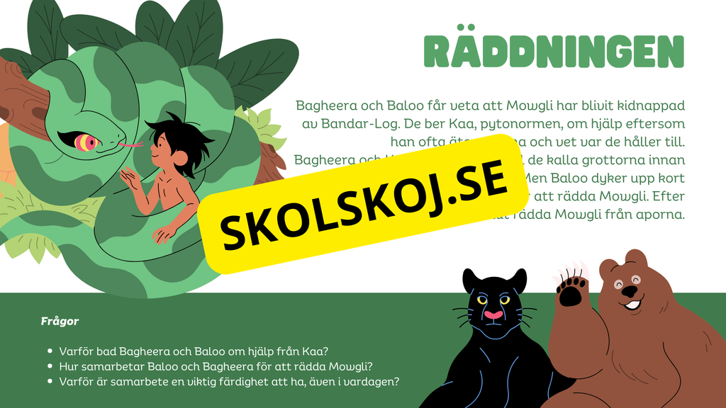 Djungelboken - Läsförståelse och frågor