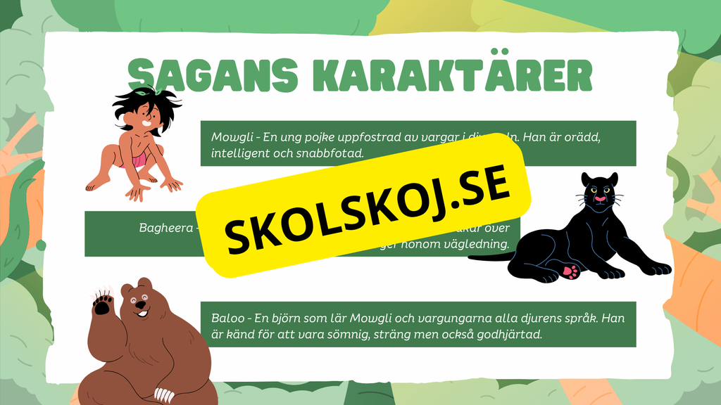 Djungelboken - Läsförståelse och frågor