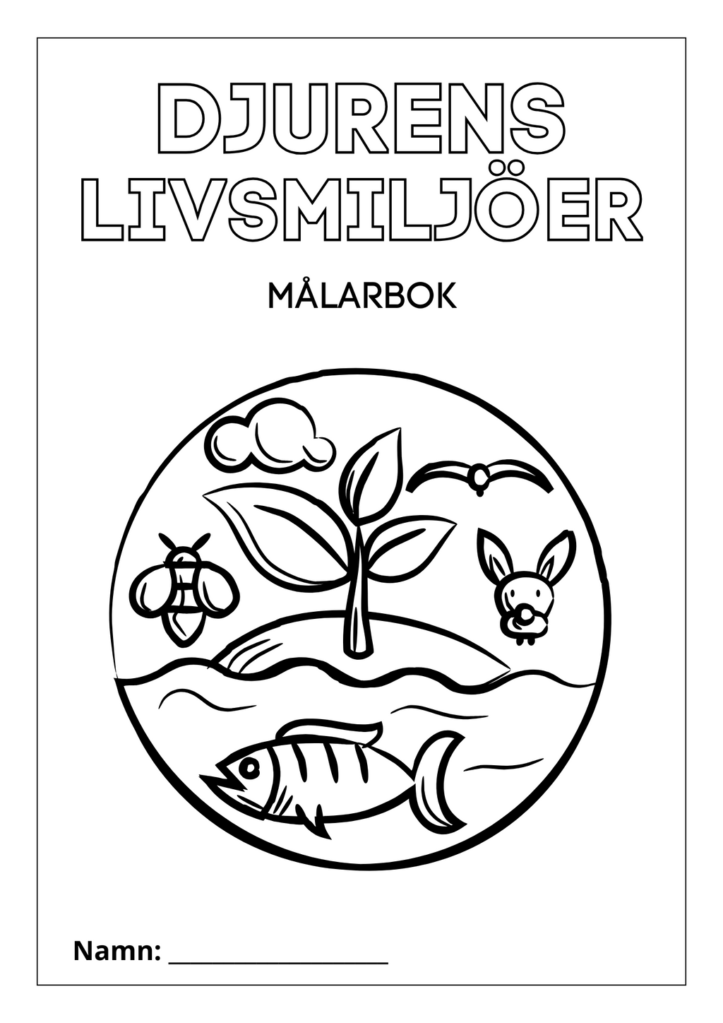 Djurens livsmiljöer - Målarbok (45 sidor)