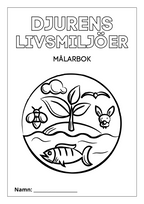 Djurens livsmiljöer - Målarbok (45 sidor)