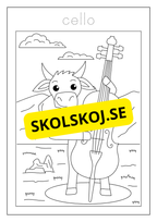 Djurinstrument - Spåra och färglägg
