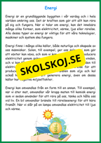 Energi - Olika former och källor