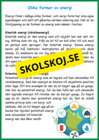 Energi - Olika former och källor