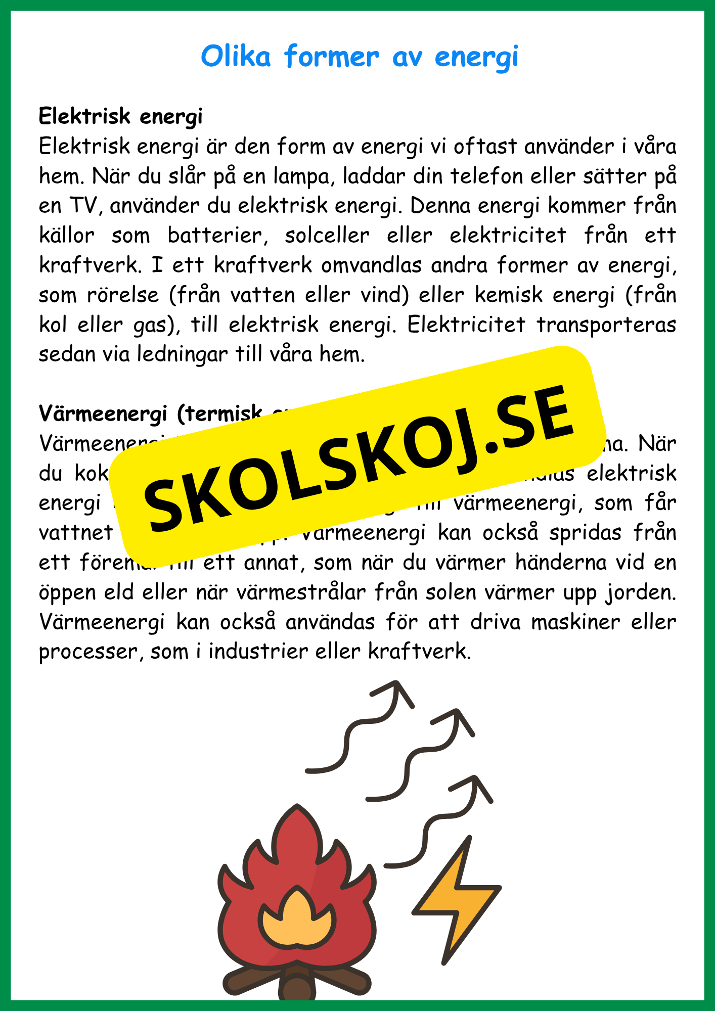 Energi - Olika former och källor
