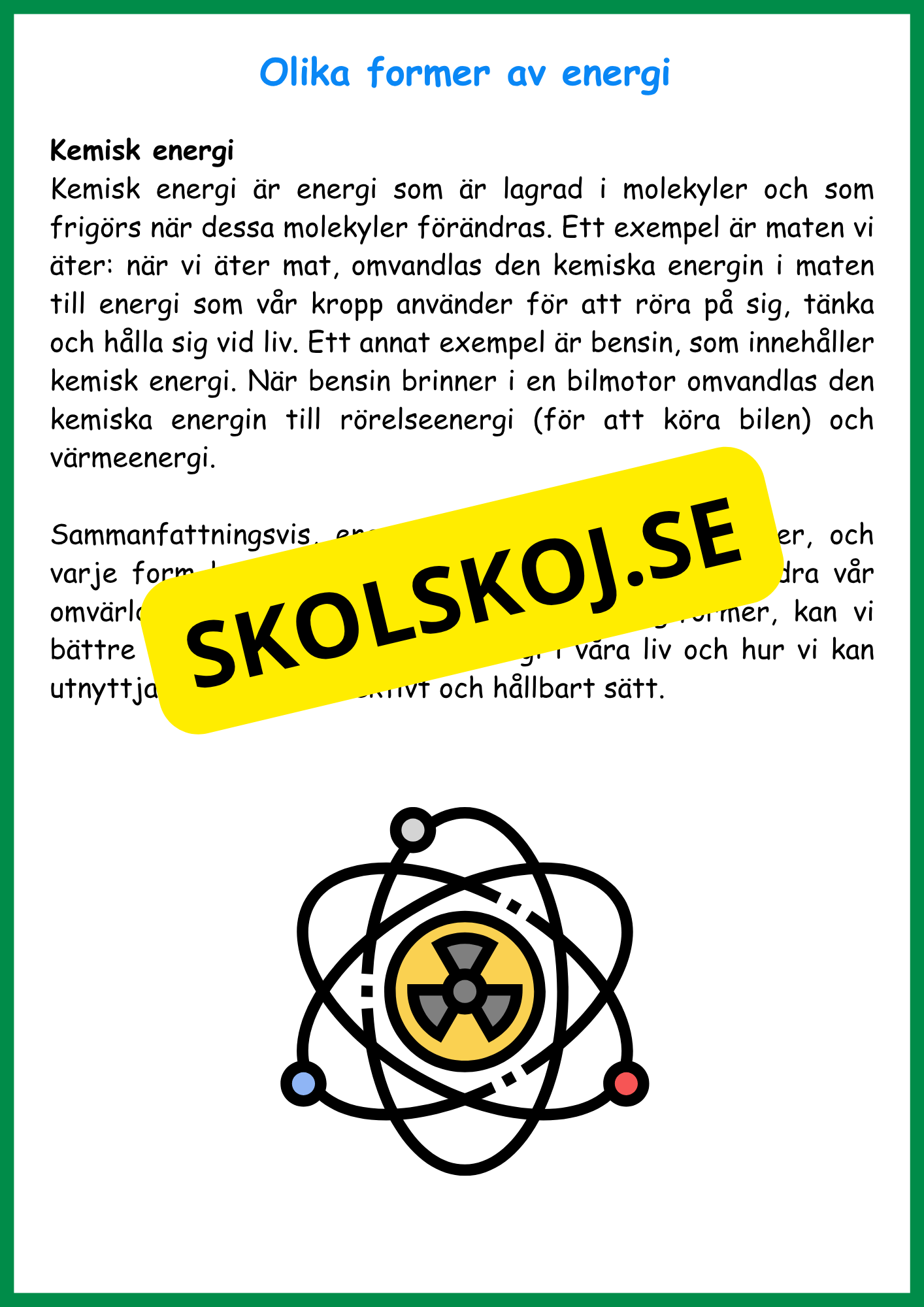 Energi - Olika former och källor