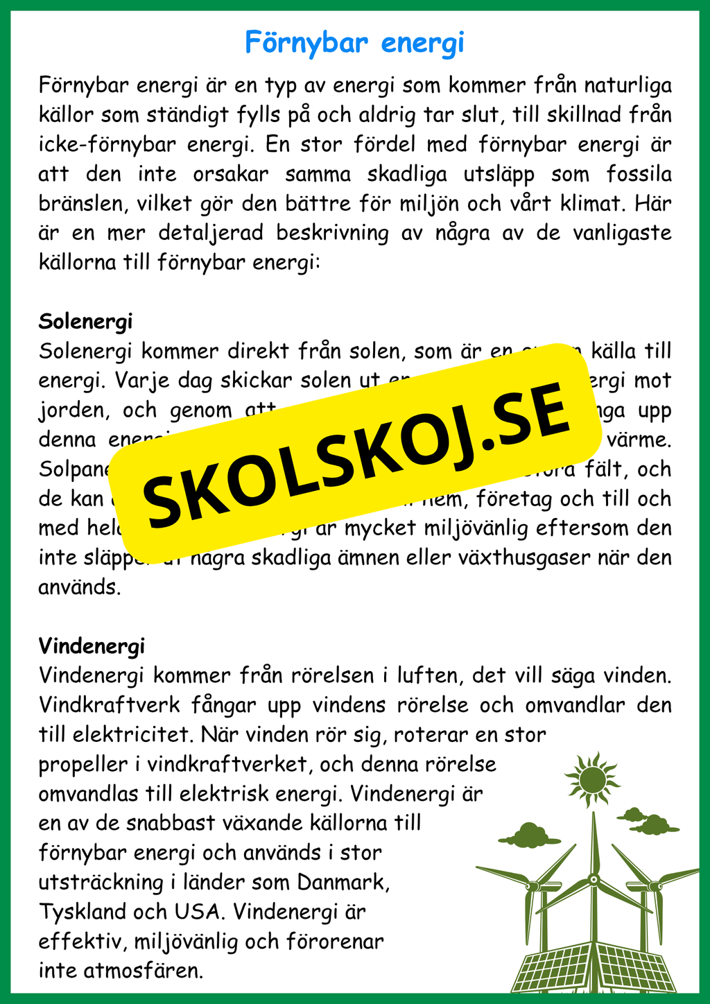 Energi - Olika former och källor