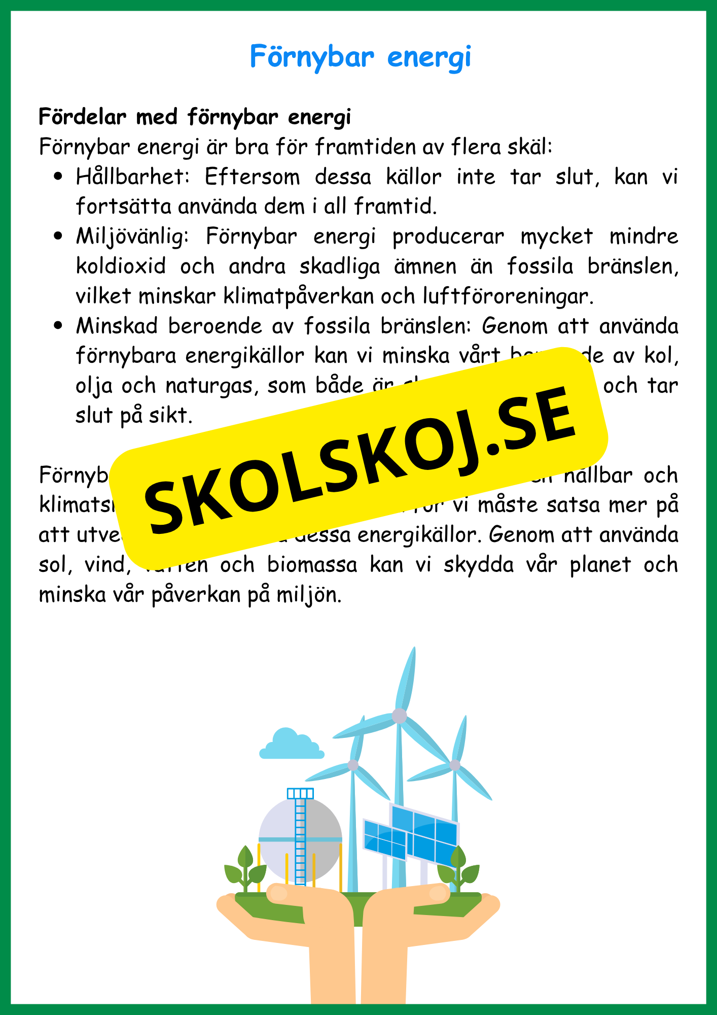 Energi - Olika former och källor