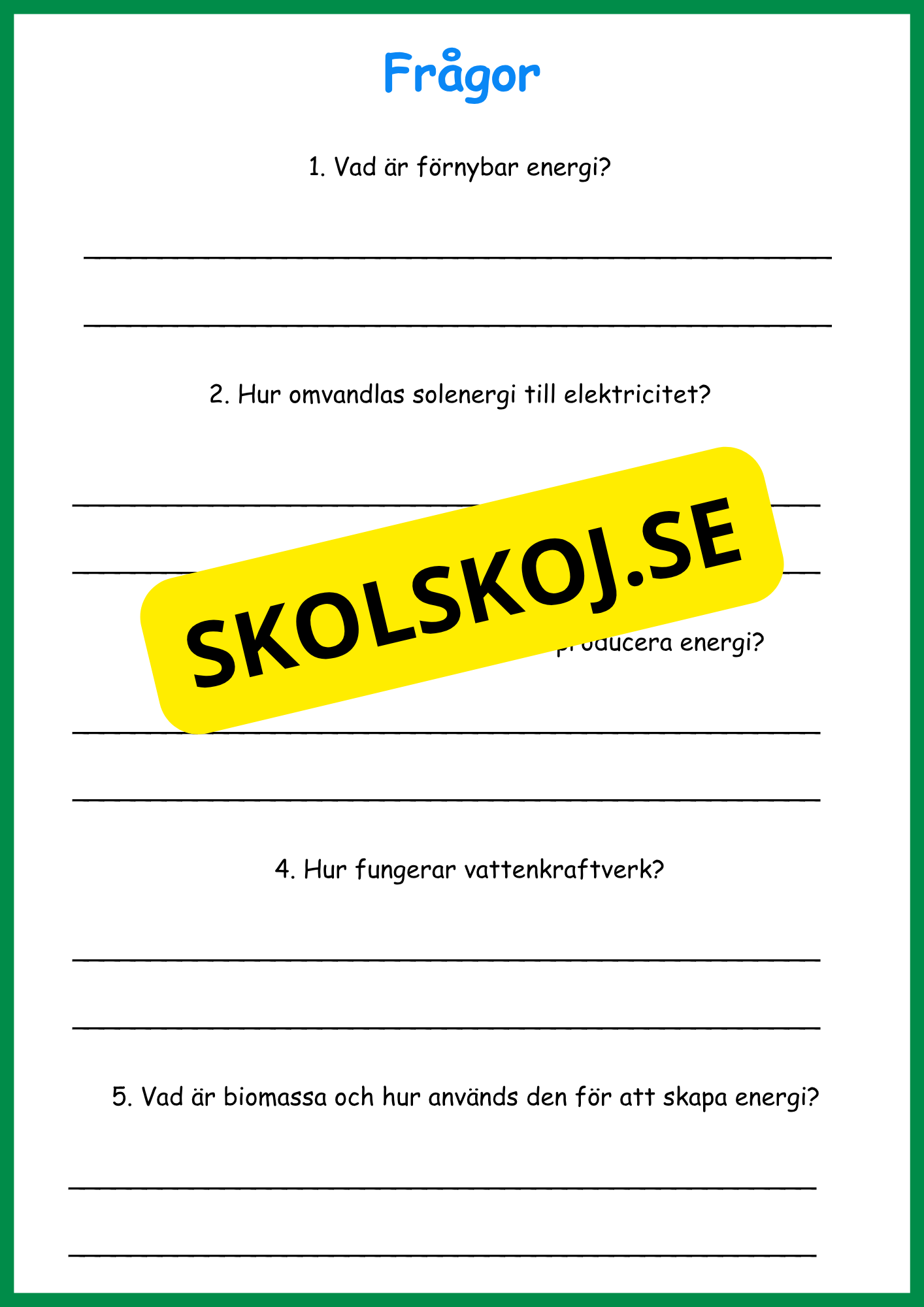 Energi - Olika former och källor