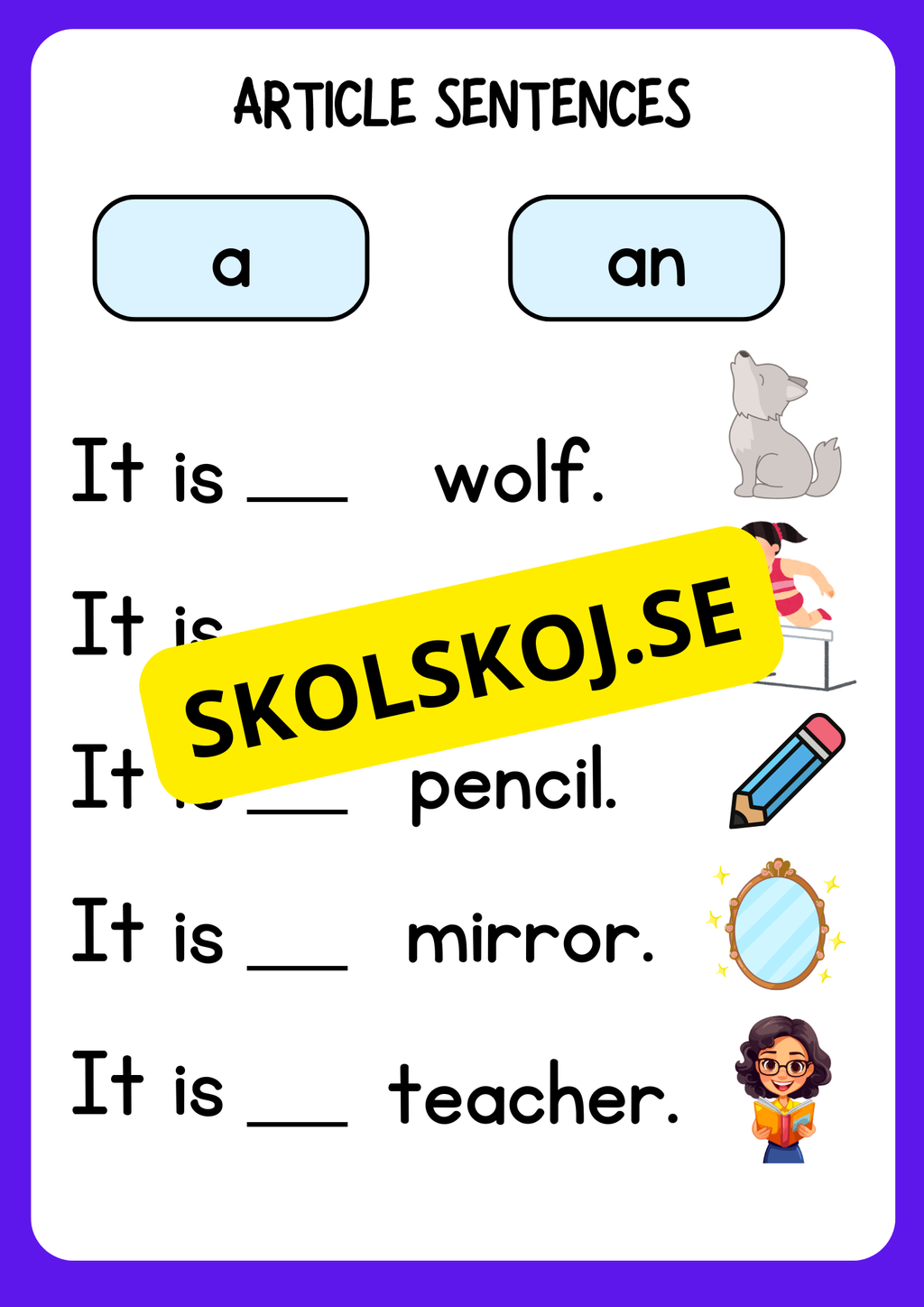 Engelska - Article sentences