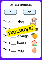 Engelska - Article sentences
